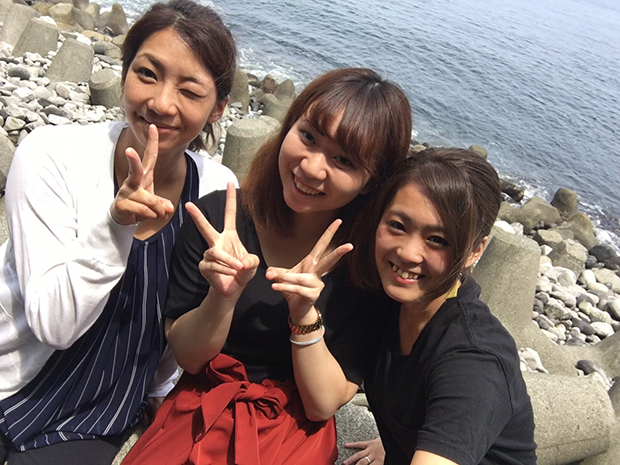 海をみながら、開放感をたっぷり楽しみます。