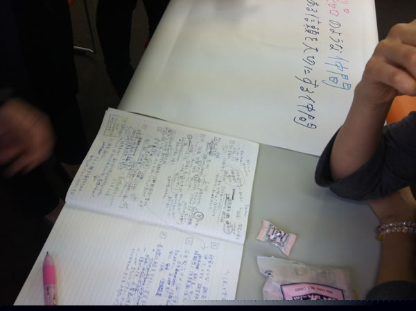 色々な意見をノートにまとめています。