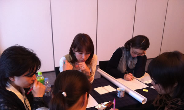 院長もチームに分かれて一緒に話し合い。